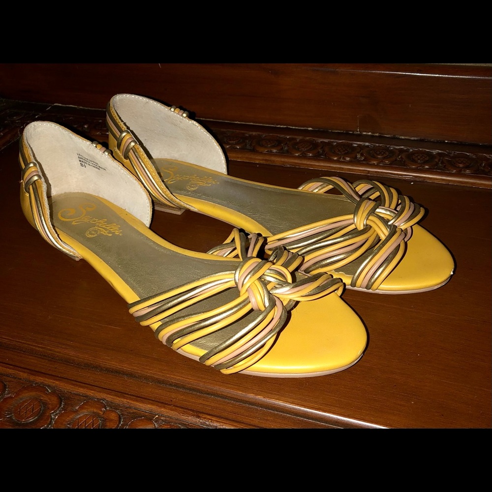 Seychelles Yellow and Gold Sandals